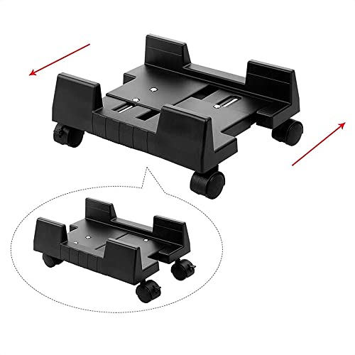 Support de tour de PC mobile à largeur réglable noir pour bureau - 3