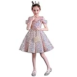 Girls Sequin Pageant Short Dresses Off Shoulder Girl Party Gown Pink Size 11-12