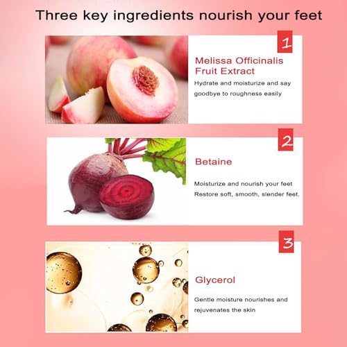 4 Paar Fußmaske, Fußpeeling Maske Hornhautentferner Socken for Weiche und Glatte Babyfüße, Hornhaut und abgestorbene Haut entfernen, Reparatur von rauen Fersen, Idee für Männer und Frauen - Pfirsich