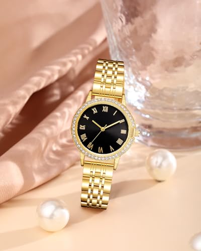 CIVO Edelstahl Armbanduhr Damen Wasserdicht Elegant Damenuhr Diamant Klassische Analog Damenkleiduhren Quarzuhr für Frauen Vintage Casual – Bild 5