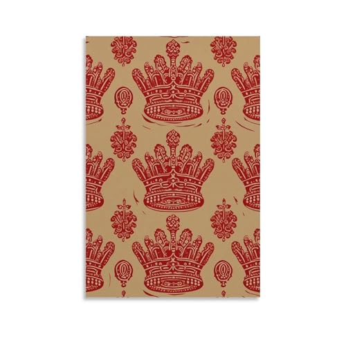 Toile murale couronne rouge 60x90cm sans cadre pour salon