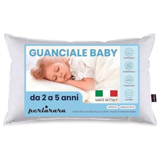 sleepling 196735 Kinderkopfkissen Babykopfkissen aus 100% Baumwolle, kindersicherer Reißverschluss, Ökotex 100, 60 Grad waschbar, 40 x 60 cm, weiß 6 Perlarara - Kopfkissen Kinder 2 Jahre, Kinderkissen 40x60 cm | Hypoallergen Baby Kissen | Soft, Gesund, Hypoallergen Babykissen für alle Schlafpositionen, Made in Italy