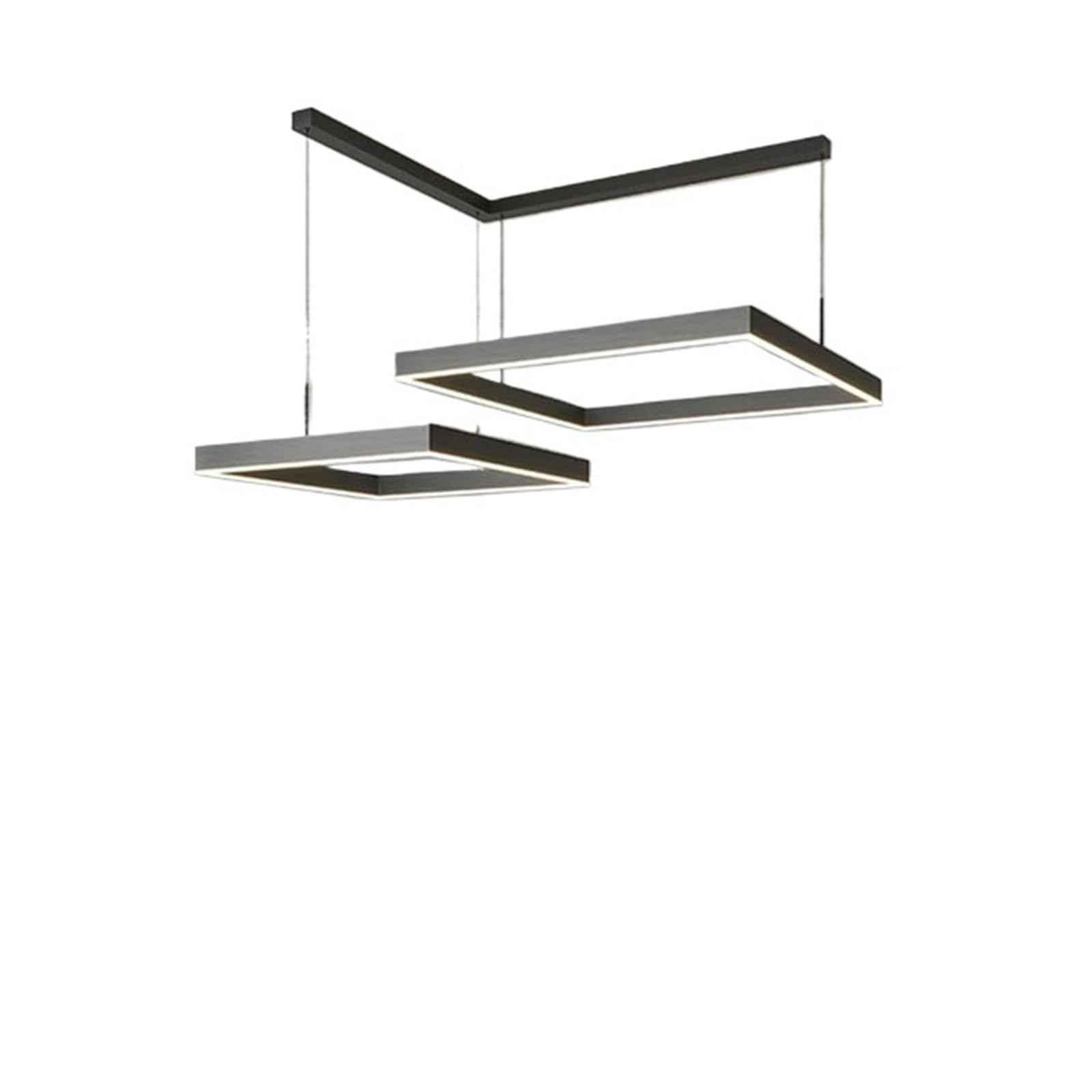 Lustre LED moderne noir carré 40x60cm à intensité variable - 7