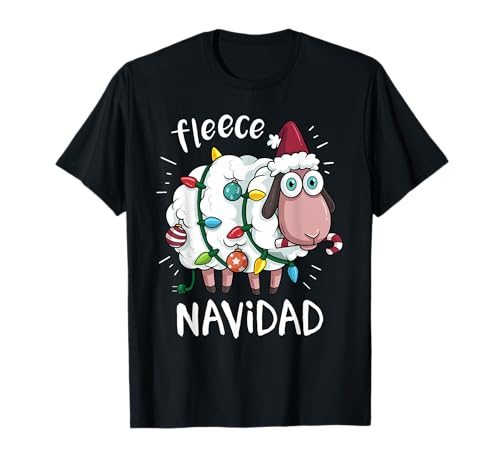 Vlies Feliz Navidad lustiges niedliches Schaf-Weihnachtst T-Shirt Vlies Feliz Navidad lustiges niedliches Schaf-Weihnachtst T-Shirt