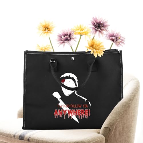 Image of CMNIM Horror Michael Merchandise Gifts I Would Follow You Anywhere Large Tote Bag Horror Movie Shoulder Serial Killer Gifts(I Would Follow You Anywhere Big CB)