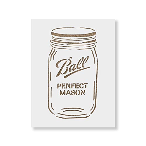 Mason Jar Stencil - Kitchen Stencil, Jar Stencil, Ball Jar Stencil, Stencil Mason Jar, Mason Jar Stencil