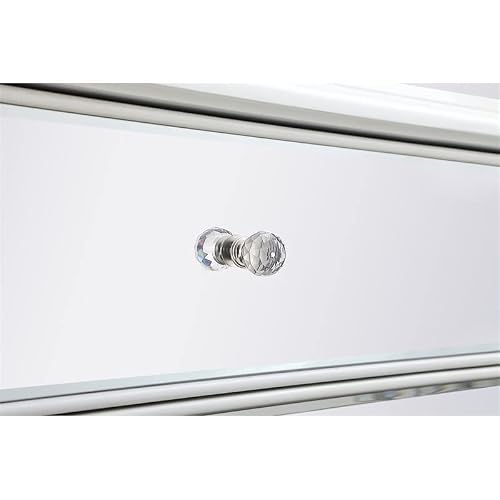 Elegant Decor Contempo 72 In. Mirrored Chest In Antique White #TOP5
