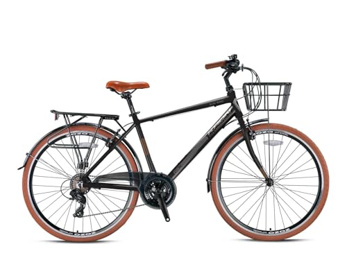 KRON CX 100-28" City Bike - Man - 18' - 21 Vites - V.B. - Mat Siyah-Gri/Kahverengi