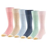 GOLDTOE Men's Stanton Crew Socks, Multipairs, Washed Pink Assorted (6-Pairs), Shoe Size: 6-12.5