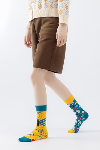 NxnChc Chaussettes Drôles Pour Femmes Et Hommes Unisexe Multi Motifs Insecte Animaux Nourriture Sport Art Coton Cadeau Design Asymétrique Gauche-Droite – vue 6