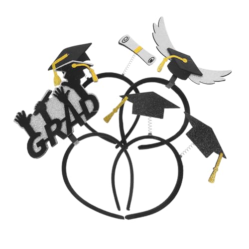 Beavorty 4 Pçs Temporada De Formatura Bandana Decoração Boné De Formatura Headpiece Grad Cap Headban