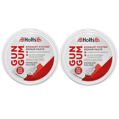 Holts Gun Gum Exhaust Repair Paste 200g X2– Quick Easy Exhaust System Fix for Cars Motorbikes, Seals Leaks Instantly, Heat Resistant Sealant for Mufflers, Joints & Pipes, Long-Lasting Durable Repair