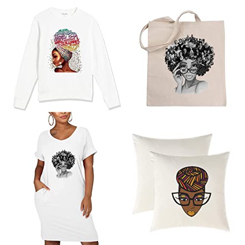 Black Smart Queendom Beauty Iron On Patches For Clothing Diy Transfer Decals On T-Shirt Hoodie Pillow 3Pcs #TOP4