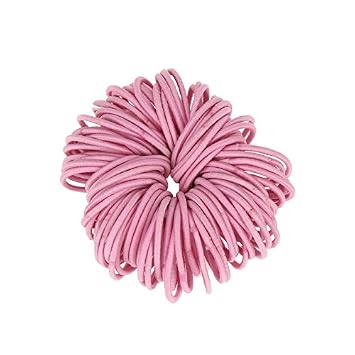 Coobbar 100pcs Women Elastic Hair Ties Band Ropes Ring Ponytail Holder Pink