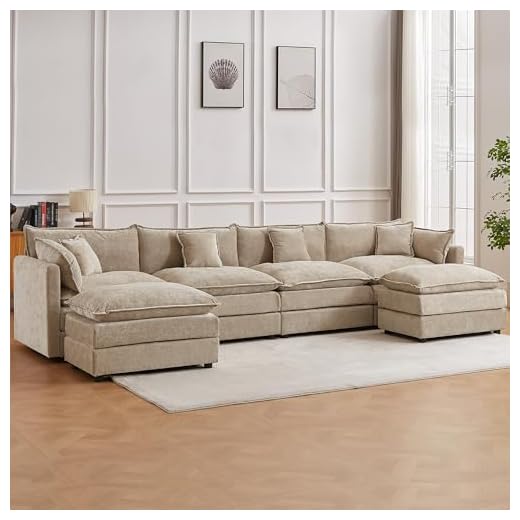 Spacious U-Shaped Cloud Sofa