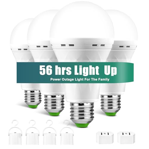 MOSLIAN Emergency-Rechargeable Light Bulb with Hook,Stay Lights Up When Power