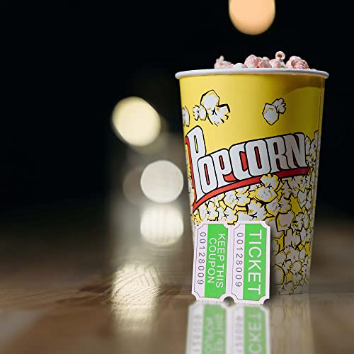ESSENTIAL 4000 Assorted Double Raffle Tickets Set of 4 Assorted Color Printable for Leisure, Movie Watching, Entertainment