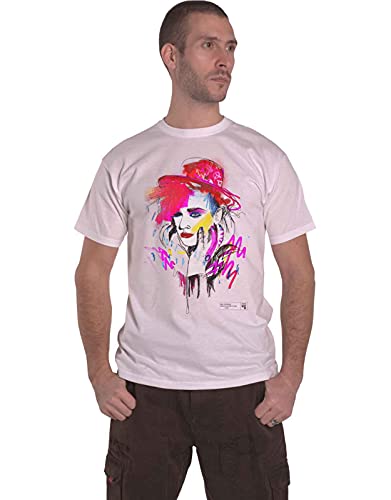 Image of Boy George and Culture Club T Shirt Drawn Portrait Logo Official Mens White XL
