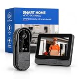 Winnes Timbre de Video inalámbrico con cámara de videoportero Digital con Ojo de Gato y Monitor con visión Nocturna HD para Seguridad del hogar (24A08016)