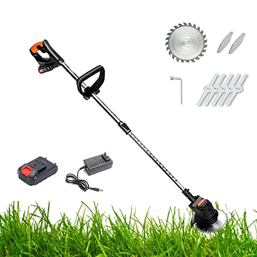 Cortacésped eléctrico inalámbrico con función de mantillo, diseño plegable, batería y cargador incluidos, 6 alturas de corte, kit de cortadora de césped
