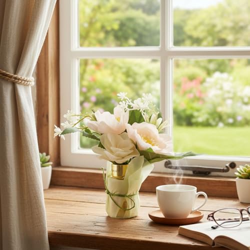 Image of Flower Diffuser with Artificial Flower Bouquet | Long Lasting Home Fragrance | Decorative Flowers for Living Room, Bedroom & Office | Premium Gift for Housewarming & Occasions