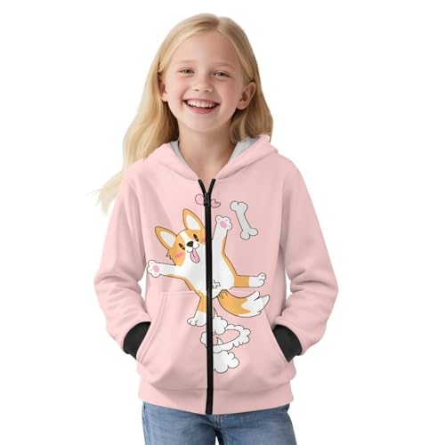 Unisex Boys Girls Hoodies Sweatshirt Fleece Pullover Full Zip Up Sweatshirts with Pockets Winter Casual Outerwear3