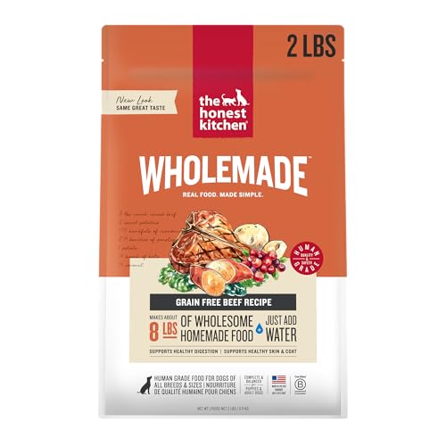 Image of The Honest Kitchen Human Grade Wholemade Dehydrated Dog Food, Grain Free Beef Dog Food, 2 lb Bag