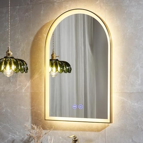Dimmable Oval LED Bathroom Mirror, Anti-Fog Lighted Vanity Mirror, 3 Color Settings, Perfect for Home & Salon Use (60x80cm/24x31in)