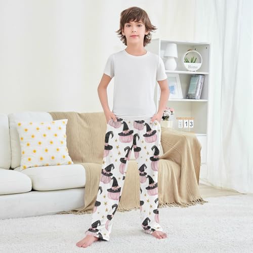 Halloween Pajama Pants Pumpkin Star Magic Hat Long Sleep Pants Lounge Bottoms4