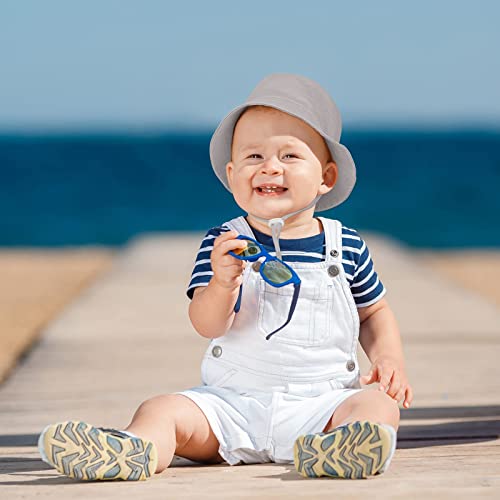 Cooraby 4 Pack Baby Sun Hat Wide Brim Bucket Hat Adjustable Summer Sun Protection Toddler Hat For Boys Girls #TOP5