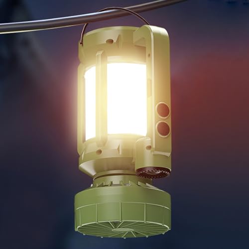 Lampe de camping LED avec ventilateur portable et rechargeable