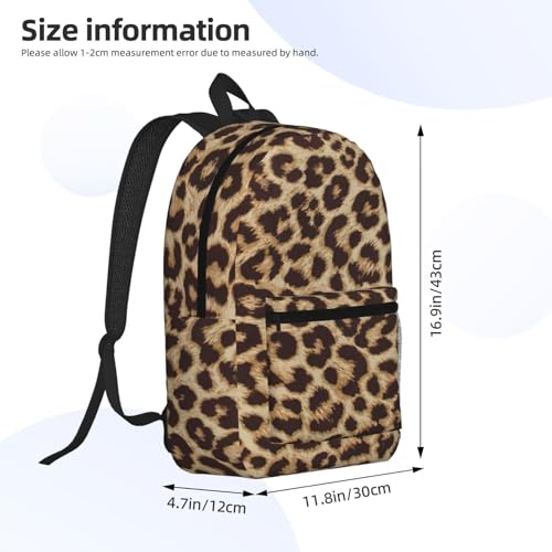 Mochila universitaria de leopardo EdWal ligera con bolsillo frontal funcional 4