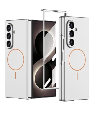 Coque Samsung Z Fold 8 magnétique argent avec protection écran pc rigide
