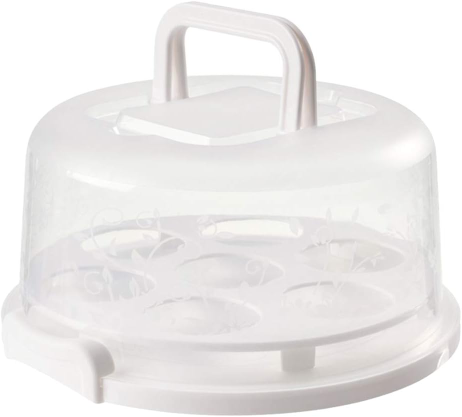 LOVIVER Cake Dessert Cupcake Muffin Carrier Container with Collapsible handle with Lid Carry Handle - Clear 22.5x13.5cm