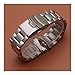 Produktbild MGHN Uhrenarmband 18mm 20mm 22mm 24mm Massiv Edelstahl-Verbindungs-Armband-Armbanduhr-Band-Mann-Uhren Bands Bügel-Uhr Ersatz Curved Ends (Color : Silver, Size : 24mm)
