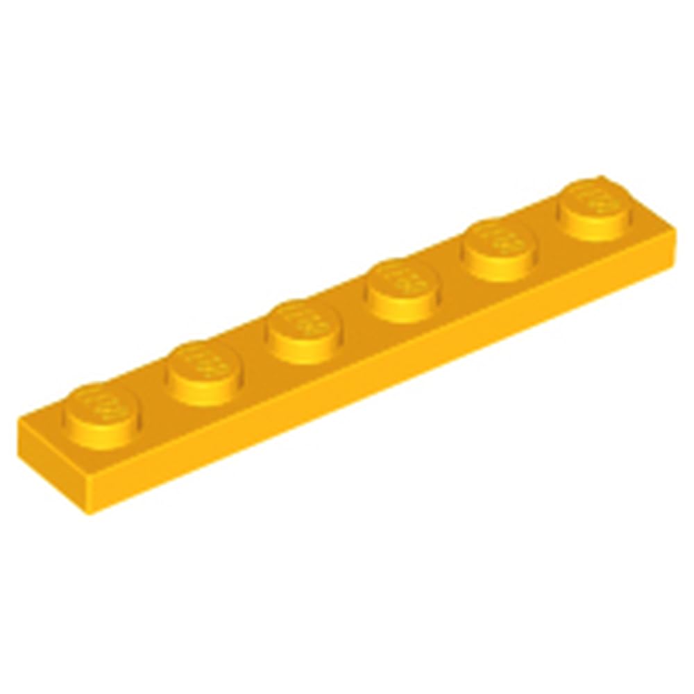 LEGO Plate 1x6, Part Number 3666, Part 3666, Choose Your Colour (Bright Light Orange, 10, Bricks)