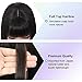 Kalyss Bob Wigs for Women Short Straight Bob Wig with Hair Bangs Natural Looking Heat Resistant Synthetic Hair Wigs for Women 13 Inches (Mix Black Brown)