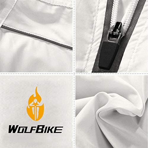 Chaqueta ciclismo deportiva impermeable blanca 3XL miniatura 4