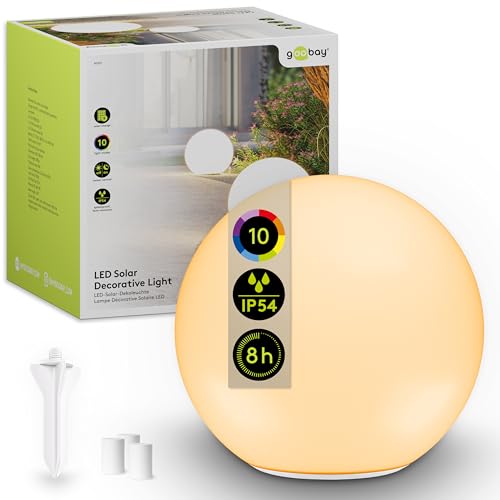 goobay LED Solar Ball 35 cm - Boule lumineuse RGB d'extérieur, résistante à l'hiver, étanche | Lampe solaire, lampe décorative pour terrasse, balcon,...