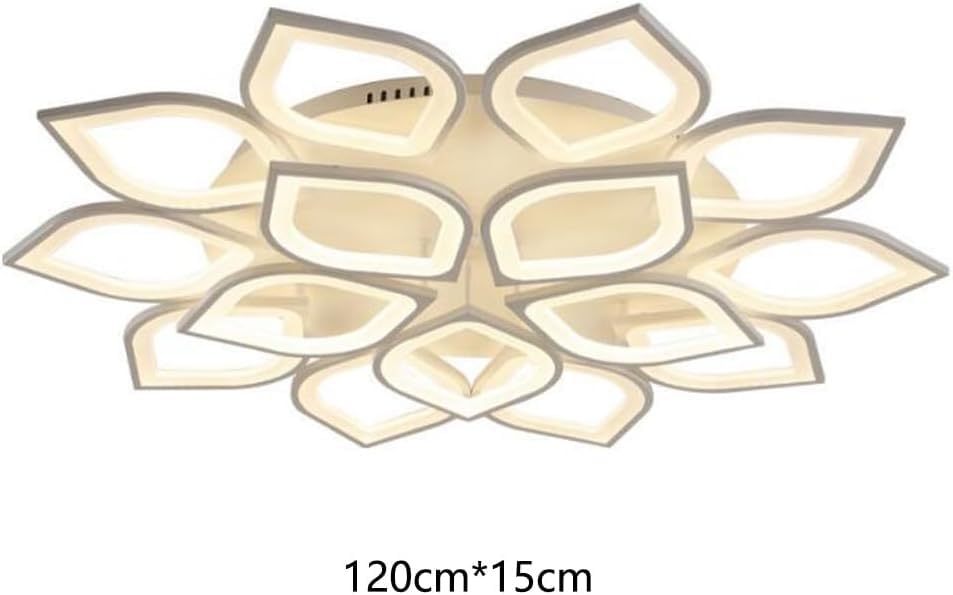 Plafonnier LED salon moderne dimmable à télécommande lotus 15 têtes - 8