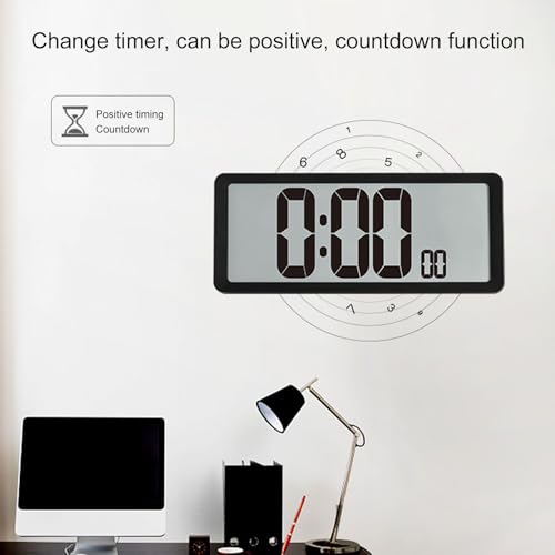 Horloge murale numérique LCD lisible sans bruit pour éviter les retards