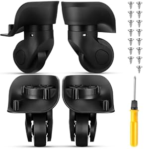 1 Paar Ersatzrollen für Koffer - Ersatzräder für Weichschalen Hartschalen-Koffer Universal Kofferrollen Koffer Rollen Ersatz Gepäck Räder Ersatzrollen Gepäckräder Schwenkräder