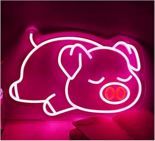 Veilleuse néon cochon pour rassurer les enfants qui ont peur du noir