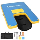 WARMOUNTS Aufblasbare Schwimminsel mit Hunderampe, 244x183cm Schwimmplattform Wassermatte für Erwachsene und Hunde, 317kg Tragkraft Drop-Stitch Badeinsel mit Pumpe, Tasche für See, Pool und Boot
