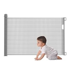 UISEBRT Griglia di protezione per porte arrotolabile, 0-150 cm, per cani e animali domestici, colore: grigio