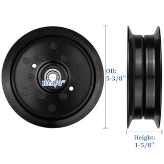 Flat Idler Pulley Compatible with Craftsman Husq Ariens Sears Poulan Riding Lawn Mower Tractor with 42" 46" 48" 54” Deck, Replace 197379, 196106