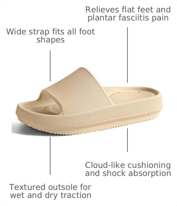 Image of Unisex Arch Support Shower Shoes with Drain Holes Slides