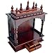 Homecrafts Ręcznie malowany drewniany dom świątynia / dom mandir/god stojak do domu/stojak Pooja / mandapam / mandapam / pooja mandir bez drzwi i średni rozmiar (kolor-miod) średni rozmiar - 45 x 30 cm