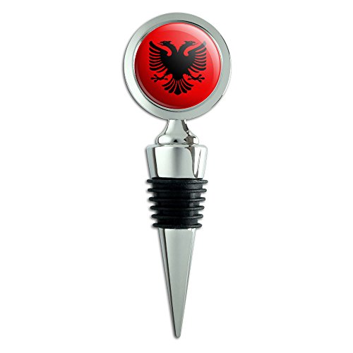 Albanian National Country Flag Wine Bottle Stopper