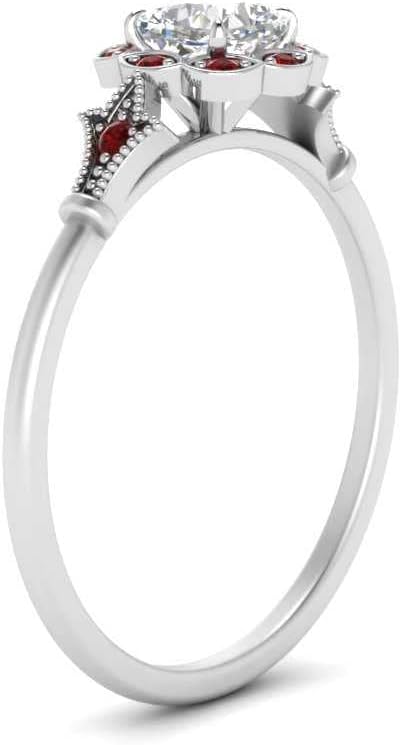 Choose Your Gemstone Vintage Halo Diamond CZ Engagement Ring Sterling Silver Cushion Shape Vintage Engagement Rings Minimal Modern Design Birthday Gift Wedding Gift US Size 4 to 12